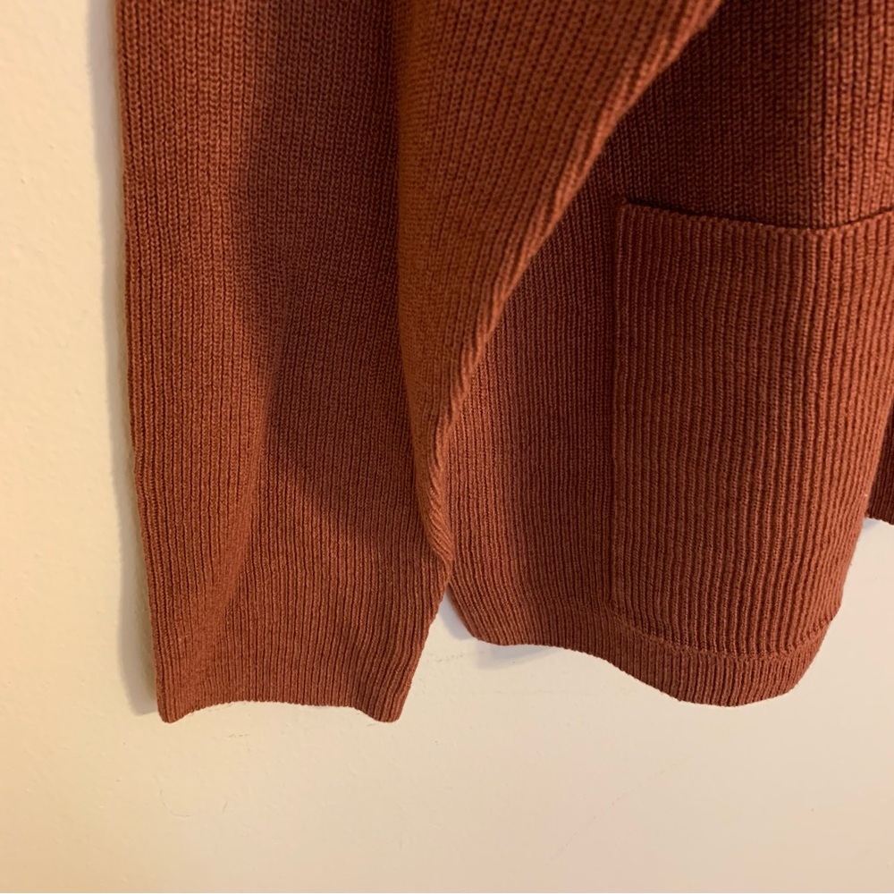 NEW Eileen Fisher Organic Cotton Linen V-Neck Cardigan in Red Plum, Size L - Picture 5 of 11
